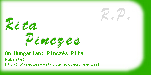 rita pinczes business card