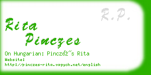 rita pinczes business card
